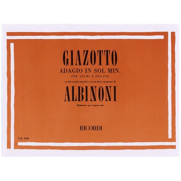 Tomaso albinoni remo giazotto adagio in g minor organ orgel noder