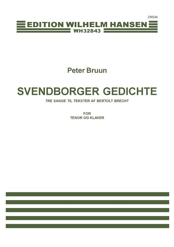 Peter Bruun Svendborger Gedichte Score Tenor Stepnote