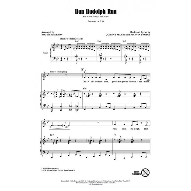 Run Rudolph Run 3 Part Stepnote Aps