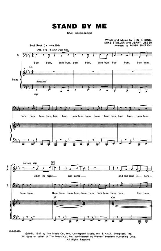 Stand by me bass line, Adam and the Ants